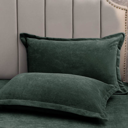Taies d'oreiller décoratives en velours de couleur unie (2 pièces)