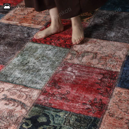 Tapis patchwork vintage antidérapant