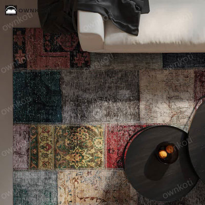 Tapis patchwork vintage antidérapant