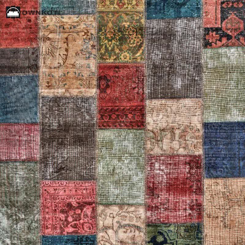 Tapis patchwork vintage antidérapant