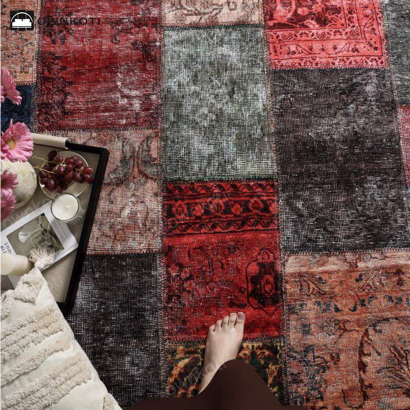 Tapis patchwork vintage antidérapant