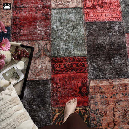 Tapis patchwork vintage antidérapant