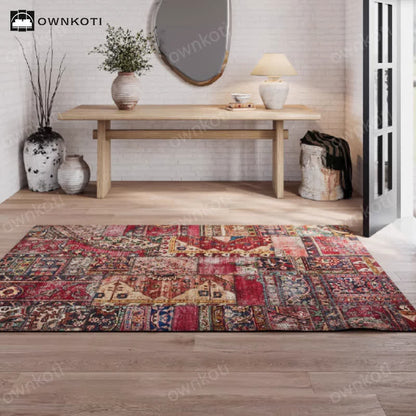 Tapis décoratif oriental exotique antidérapant