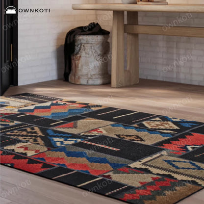 Tapis décoratif géométrique marocain imperméable