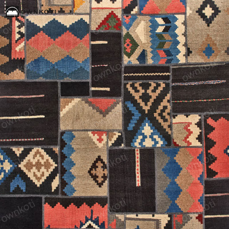 Tapis décoratif géométrique marocain imperméable