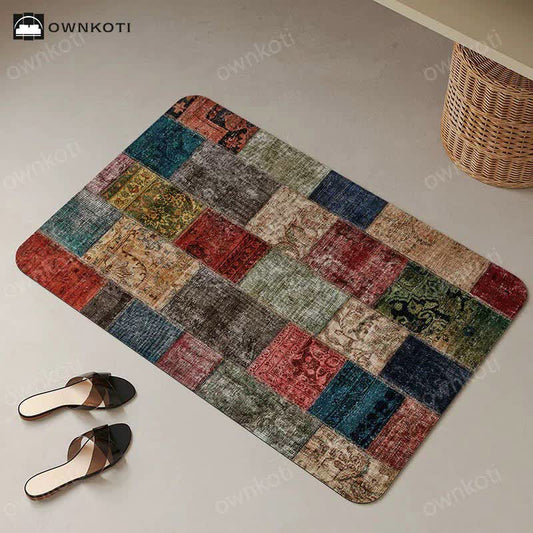 Tapis de bain marocain vintage à séchage rapide