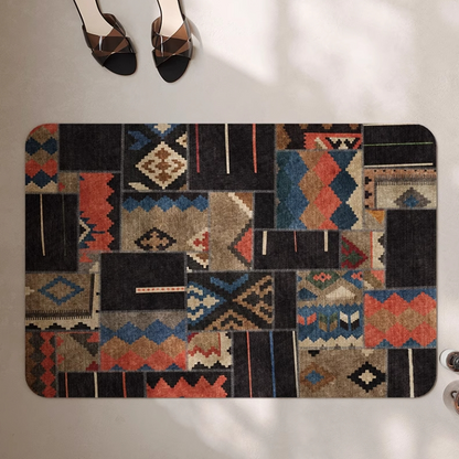 Tapis de bain doux antidérapant géométrique luxueux