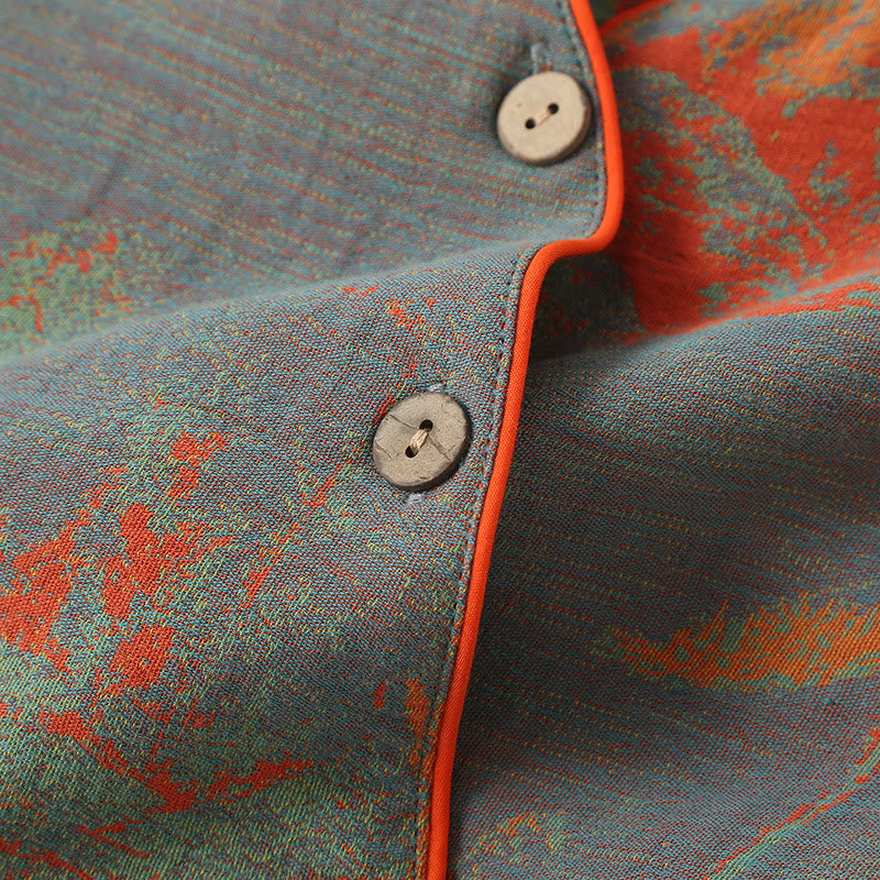 Ensemble pyjama jacquard à manches longues en gaze de coton - image 3