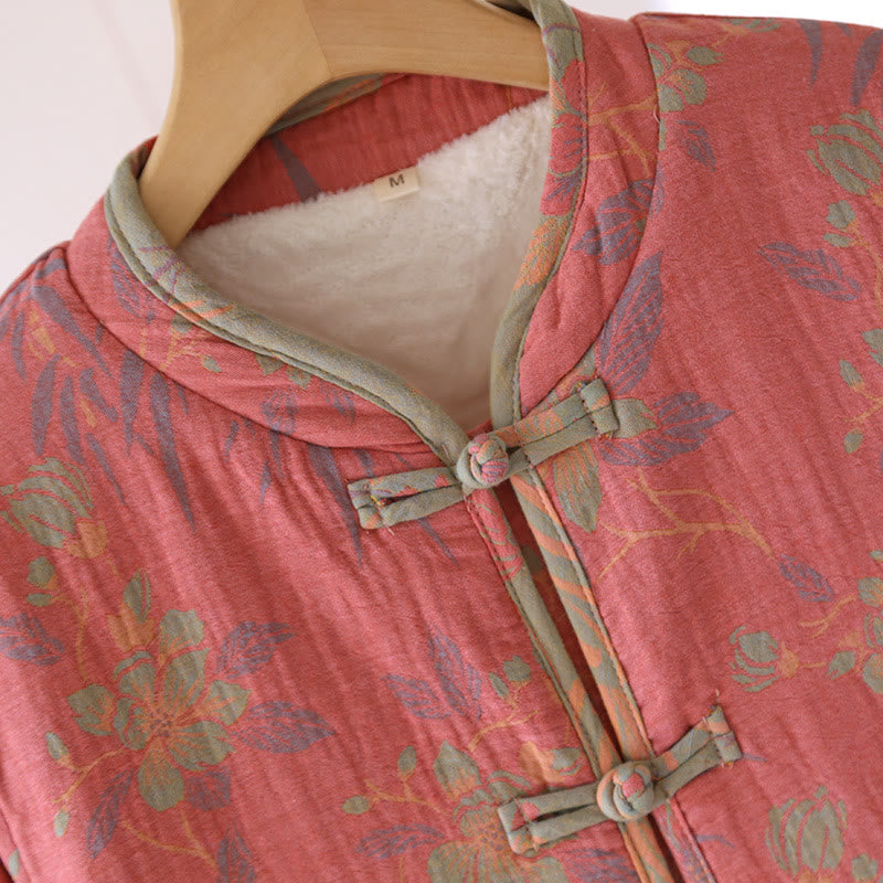 Ensemble pyjama en flanelle de coton teint en fil à motif floral