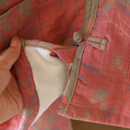 Ensemble pyjama en flanelle de coton teint en fil à motif floral