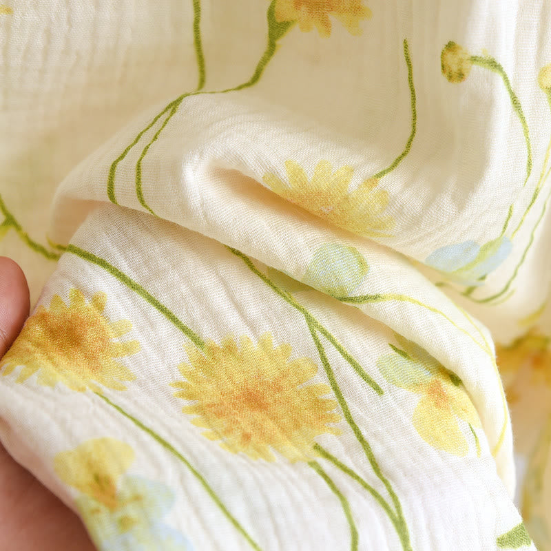 Ensemble pyjama cardigan en gaze de coton Rural Daisy