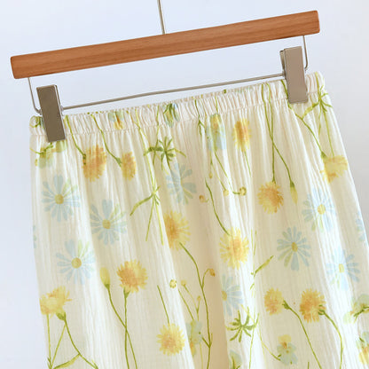 Ensemble pyjama cardigan en gaze de coton Rural Daisy