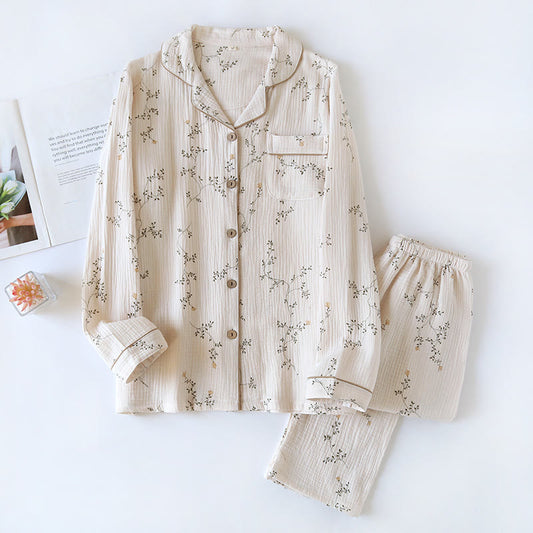 Ensemble de vêtements de détente en coton simple avec revers country