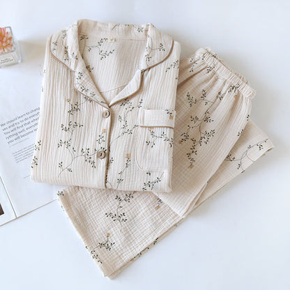 Ensemble de vêtements de détente en coton simple avec revers country