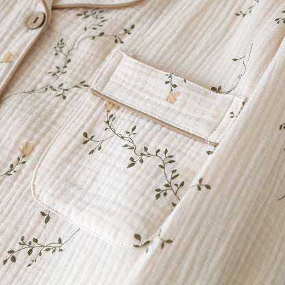 Ensemble de vêtements de détente en coton simple avec revers country