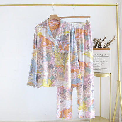 Ensemble pyjama en satin à manches longues pour la campagne