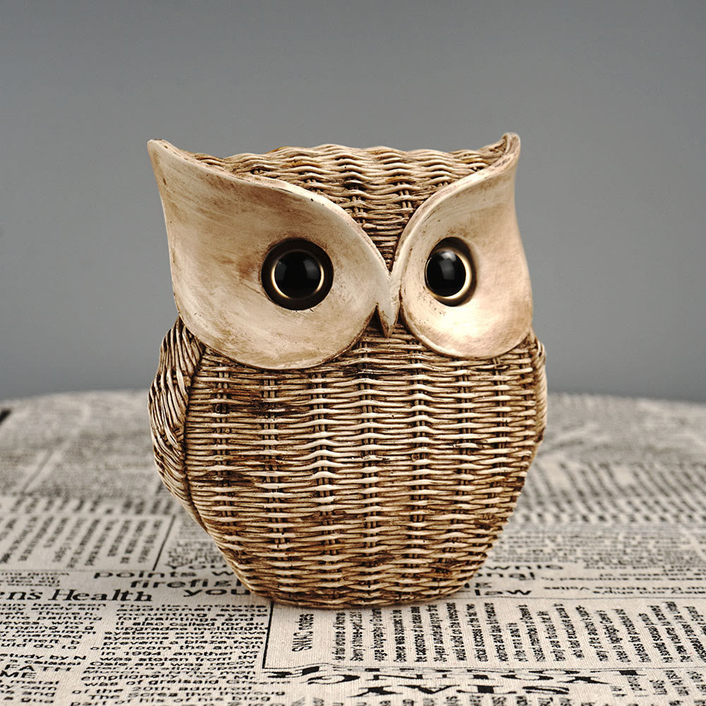 Décoration d'intérieur en résine synthétique avec motif hibou
