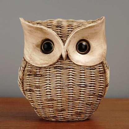 Décoration d'intérieur en résine synthétique avec motif hibou