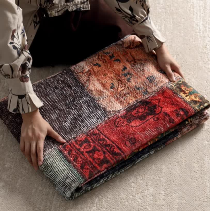 Tapis patchwork vintage antidérapant
