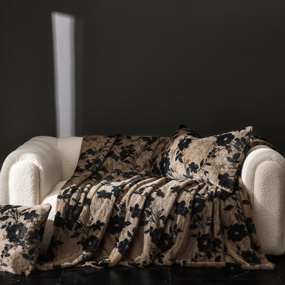 Couverture de canapé en velours à motif floral vintage