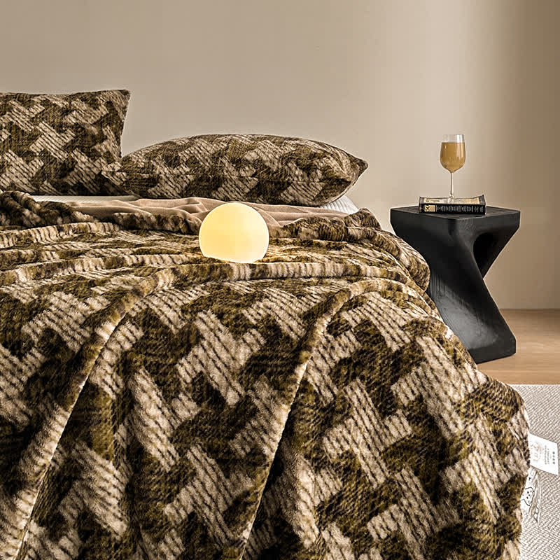 Jeté de canapé en velours avec motif moulin à vent