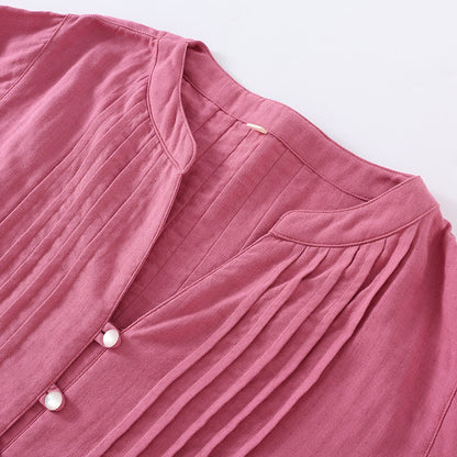 Ensemble pyjama décontracté en gaze de coton à motif floral