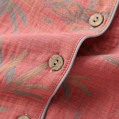 Ensemble pyjama rural en gaze de coton et bambou teint en fil