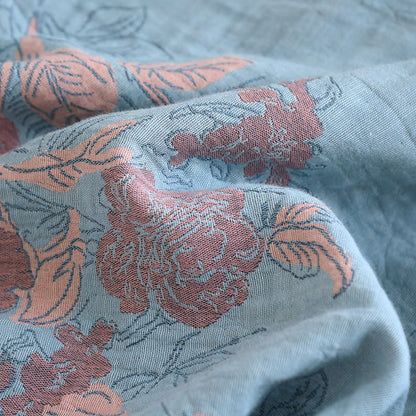 Ensemble de vêtements d'intérieur en coton à col rond avec imprimé floral jacquard