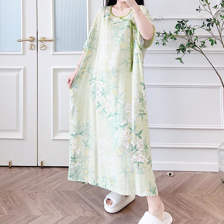 Chemise de nuit longue pastorale grande taille