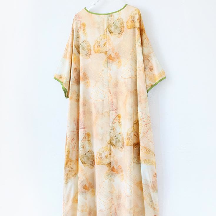 Chemise de nuit longue respirante avec motif papillon en grande taille