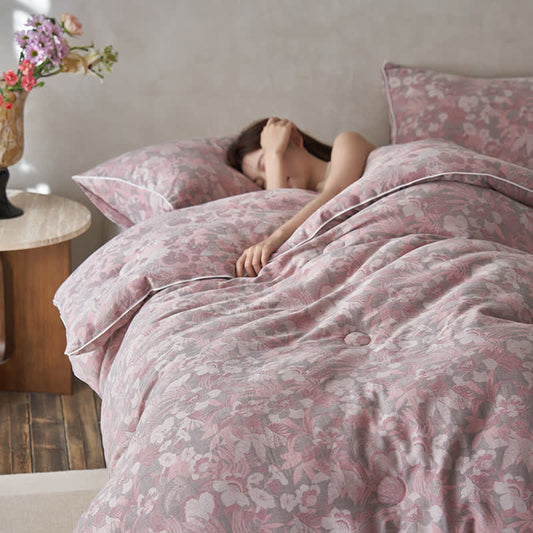 Couette d'hiver en coton et cachemire avec des fleurs en fleurs