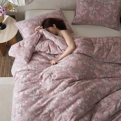 Couette d'hiver en coton et cachemire avec des fleurs en fleurs