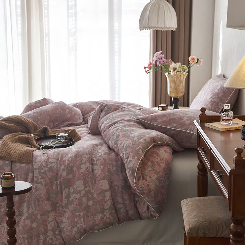 Couette d'hiver en coton et cachemire avec des fleurs en fleurs