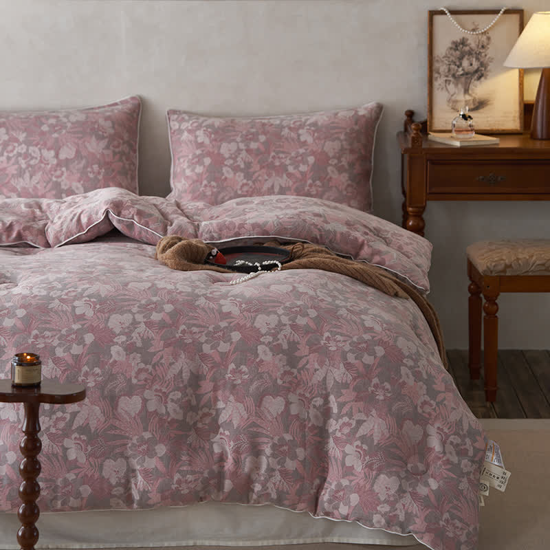 Couette d'hiver en coton et cachemire avec des fleurs en fleurs