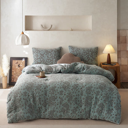 Couette en cachemire et gaze de coton à imprimé léopard
