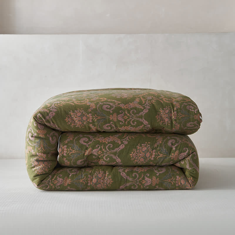 Couette jacquard rétro en coton et cachemire