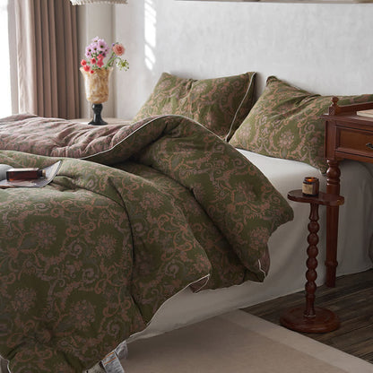 Couette jacquard rétro en coton et cachemire