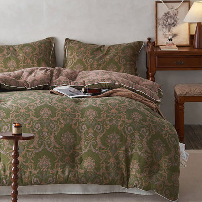 Couette jacquard rétro en coton et cachemire