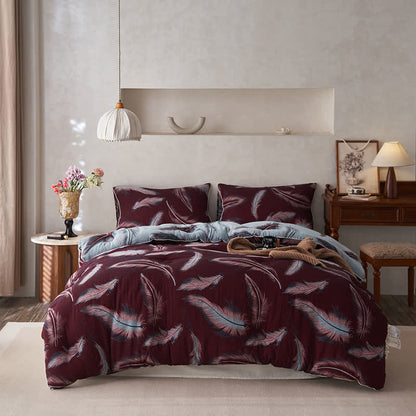 Couette en coton jacquard à plumes et cachemire