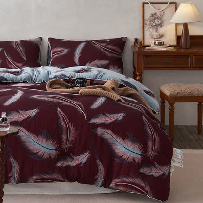 Couette en coton jacquard à plumes et cachemire