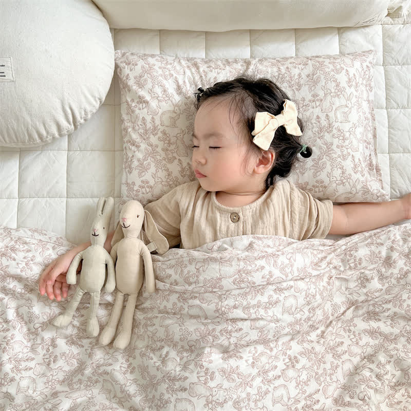 Housse de couette avec couette en coton « Lapin Rural »