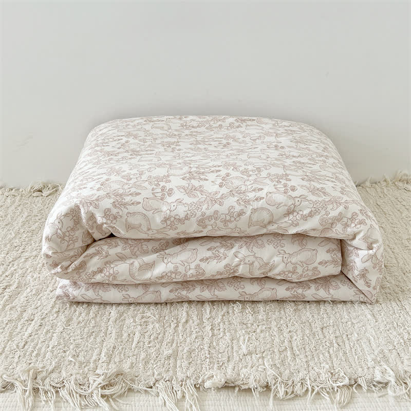 Housse de couette avec couette en coton « Lapin Rural »