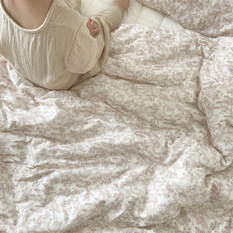 Housse de couette avec couette en coton « Lapin Rural »
