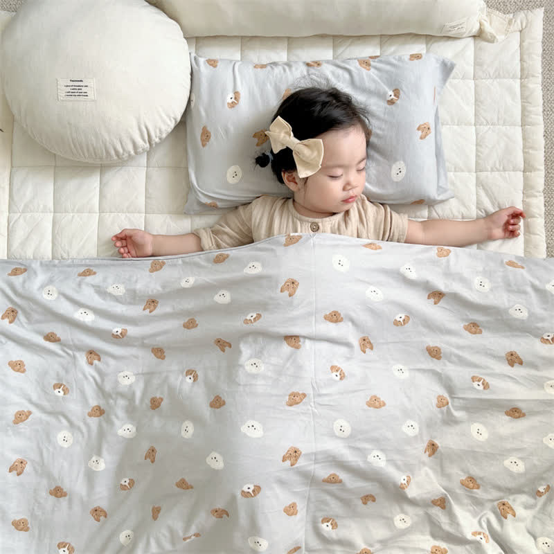 Housse de couette en coton mignonne avec motif chien