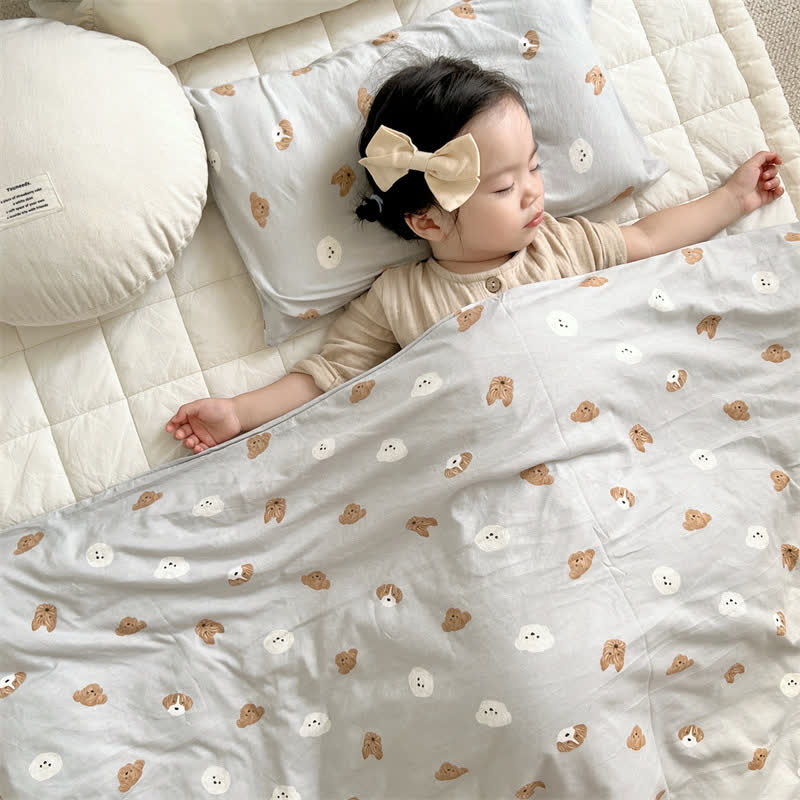 Housse de couette en coton mignonne avec motif chien