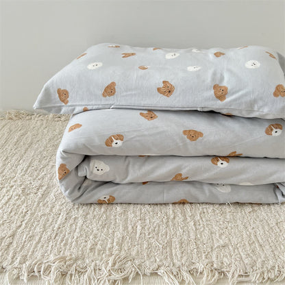 Housse de couette en coton mignonne avec motif chien