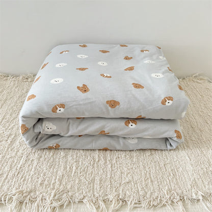 Housse de couette en coton mignonne avec motif chien