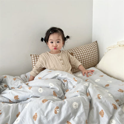 Housse de couette en coton mignonne avec motif chien