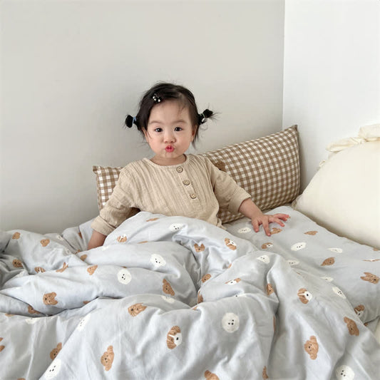 Housse de couette en coton mignonne avec motif chien