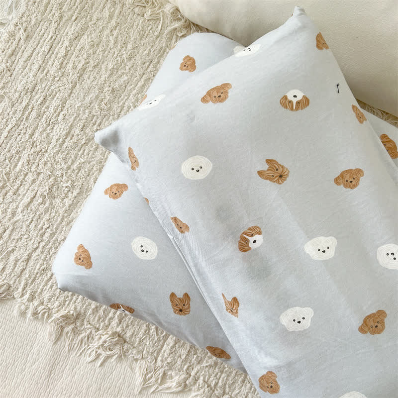 Housse de couette en coton mignonne avec motif chien